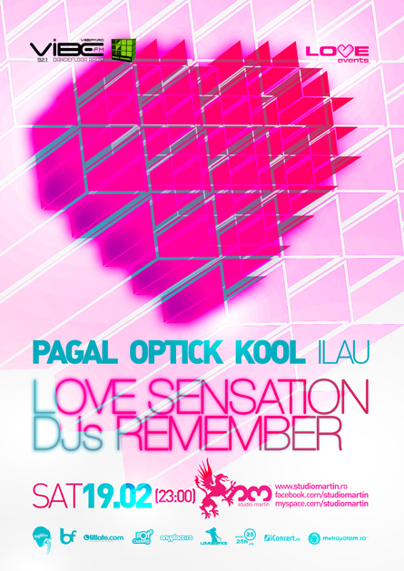 love sensation djs remember - studio martin - kool, optick, pagal - flyers, posters, design