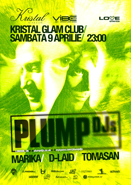 plump djs, marika, d-laid, tomasan - kristal glam club - flyers, posters, design