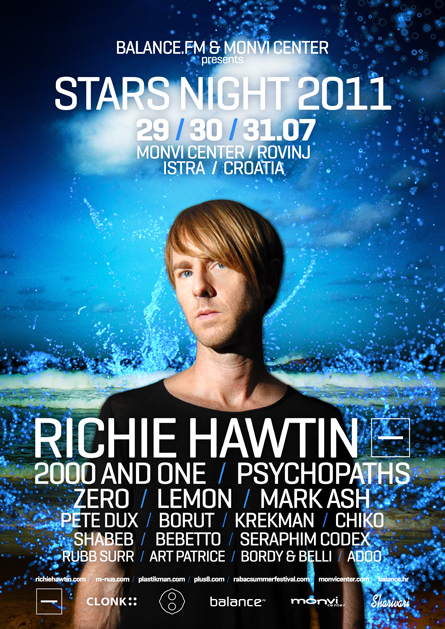 stars night 2011 - richie hawtin - minus, 2000 and one - flyers, posters, design