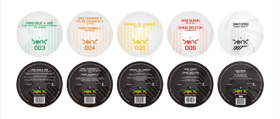 bond records: vinyl stickers