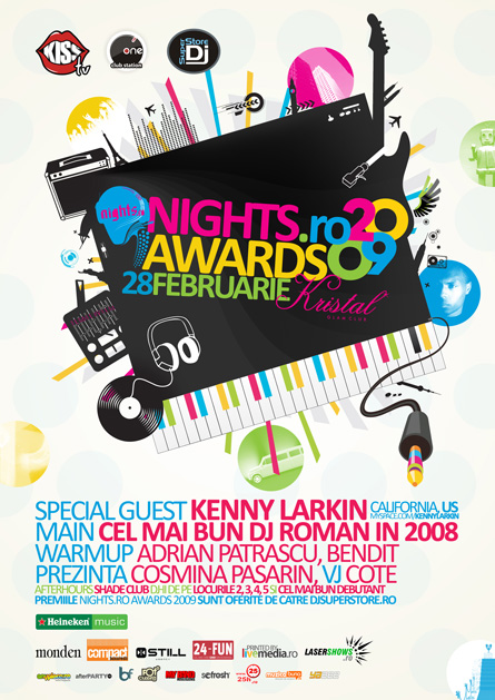nights awards 2009, special guest kenny larkin, kristal glam club - poster & flyer