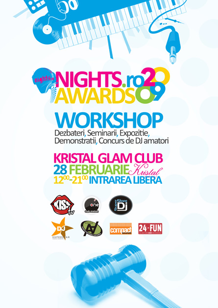 nights awards 2009 workshop, kristal glam club - poster
