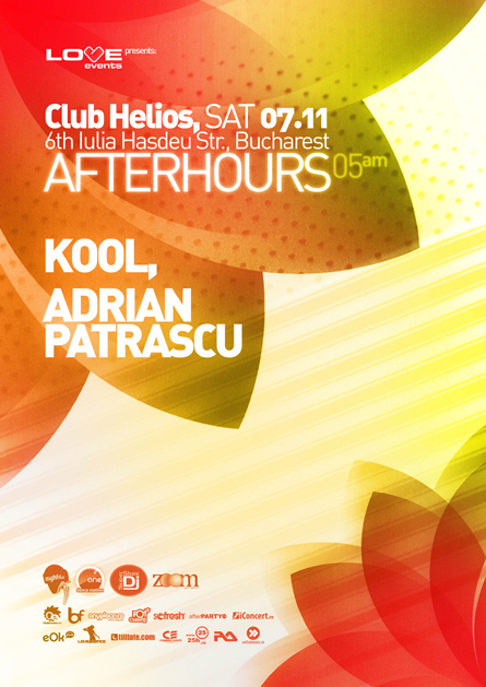 love events afterhours - kool, club helios, 6 november