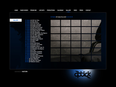 dj optick 2009 website layout proposal