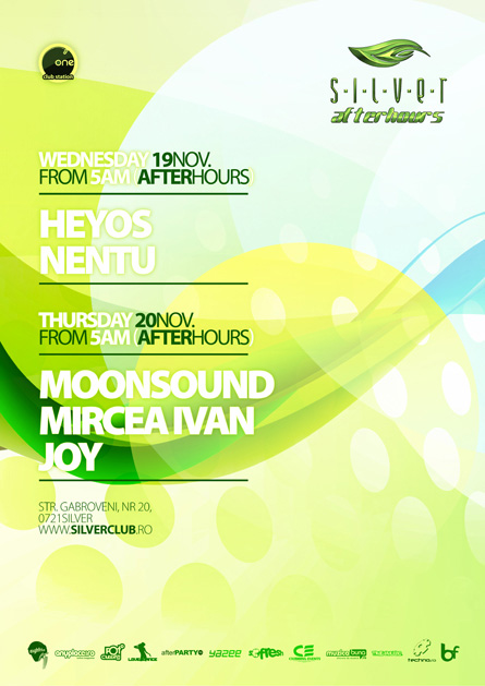 silver afterhours - moonsound, flyer & poster