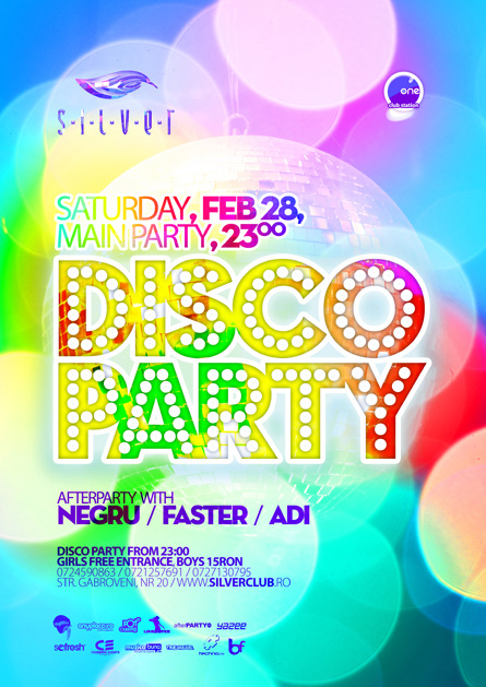silver afterhours - disco party, flyer & poster