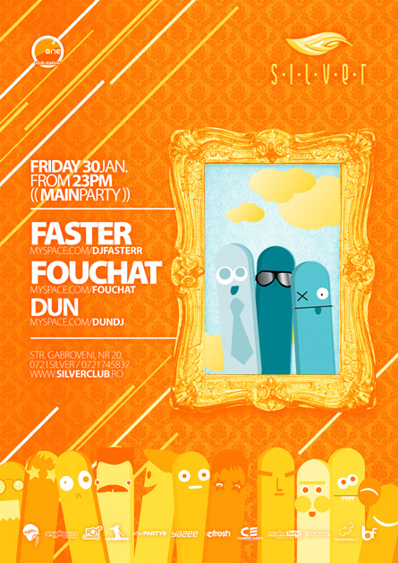 silver afterhours - faster, fouchat, flyer & poster