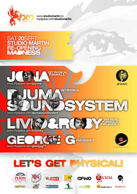 Studio Martin - Jona, Djuma Soundsystem, Livio & Roby, poster & flyer