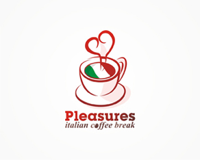  Pleasures, Romanian, cafe-bar, Italian, style, logo, logos, logo design by Alex Tass 