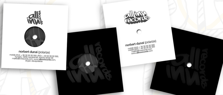 all inn records label - business cards design