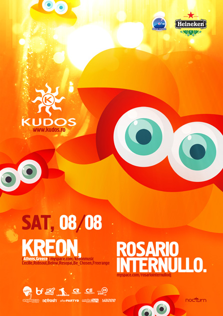 kudos beach flyer & poster - 08 august - kreon, rosario internullo