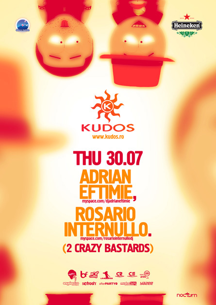 kudos beach flyer - 30 iulie - adrian eftimie, rosario internullo (2 crazy bastards)