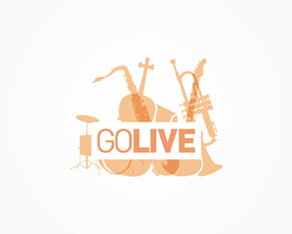  go live, music instruments, music composing and production tools logo, logos, logo design by Alex Tass