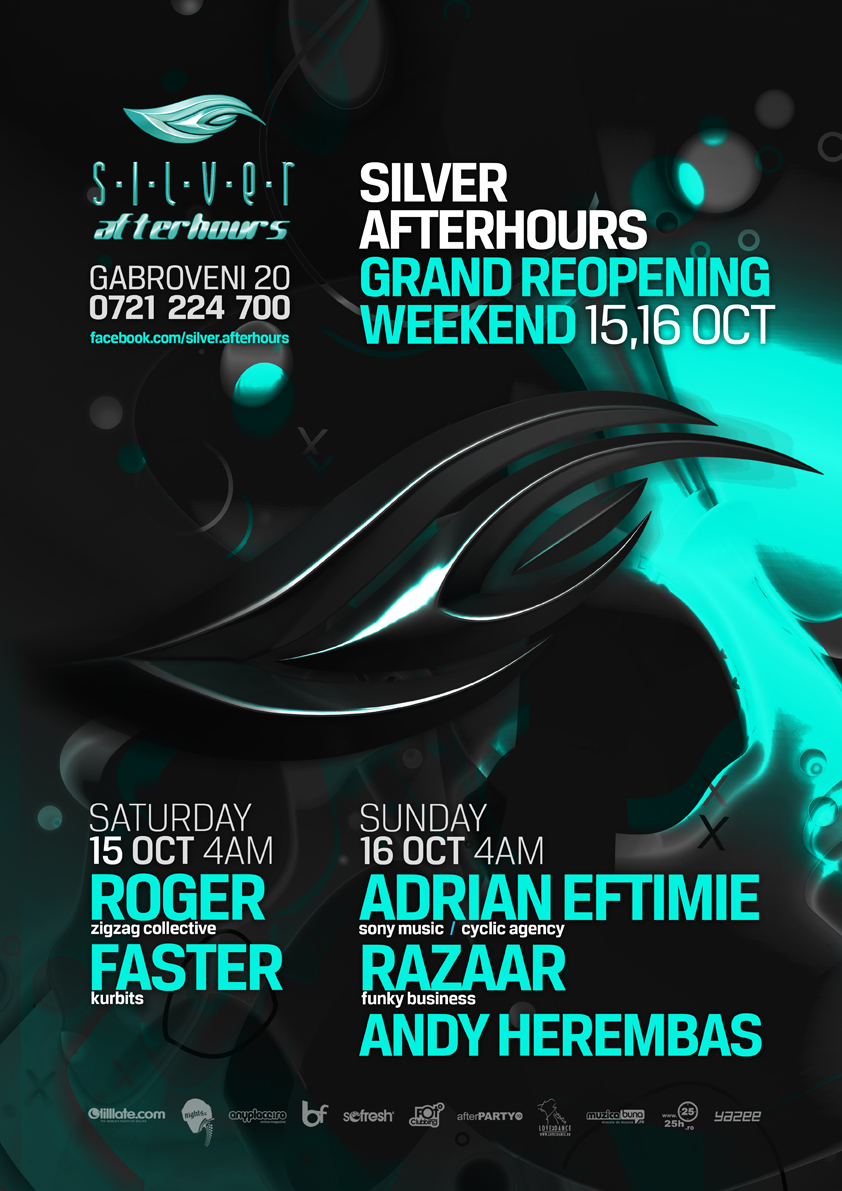 silver afterhours - reopening weekend - flyer, poster design