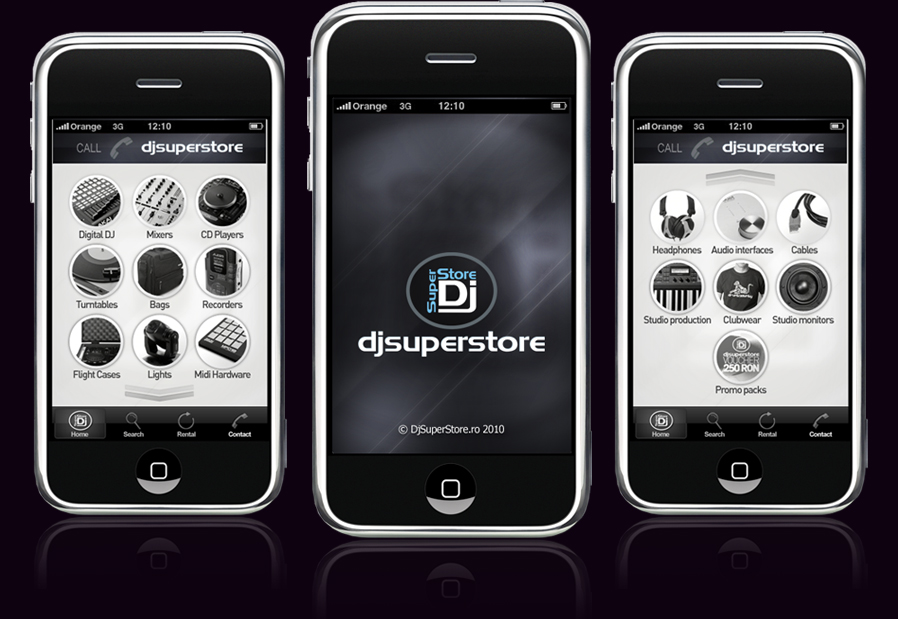 djsuperstore iphone application interface design