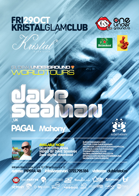 dave seaman - flyer and poster - kristal glam club