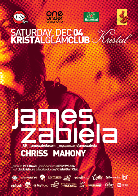 kristal glam club - james zabiela - flyer and poster