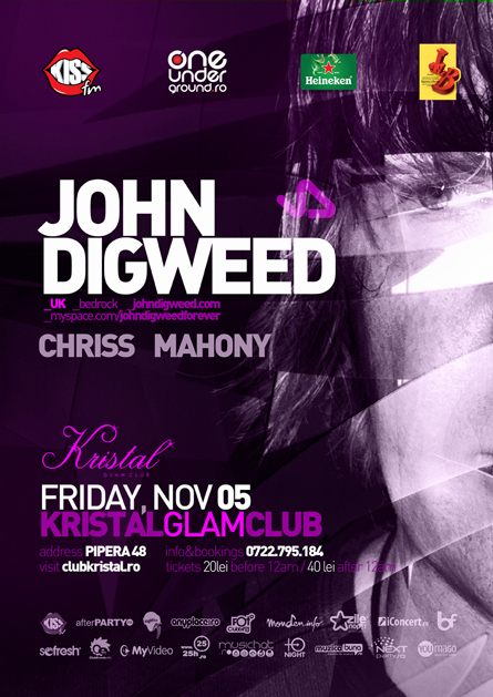 kristal glam club - john digweed - flyer and poster