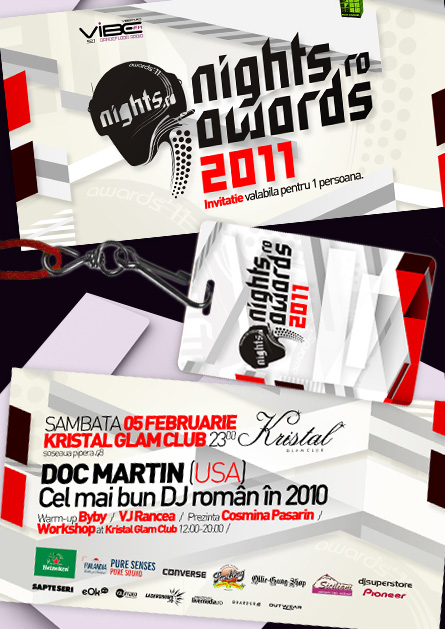 nights.ro awards 2011 - invitations and press badge