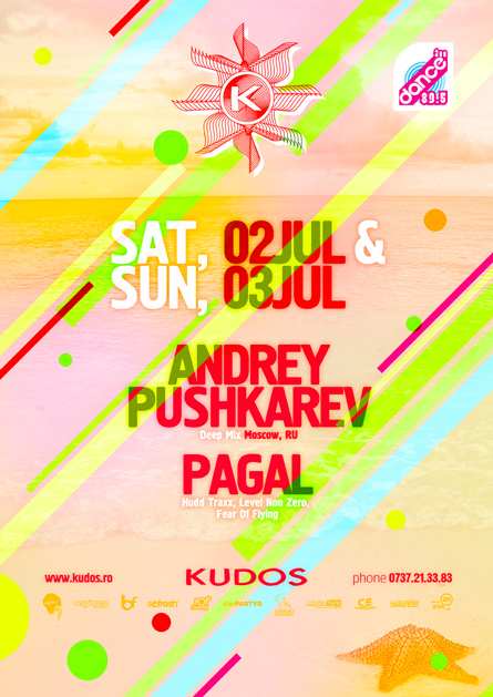 Kudos Beach - Andrey Pushkarev, Pagal - Deepmix RU - creative, colorful, flyers and posters graphic design