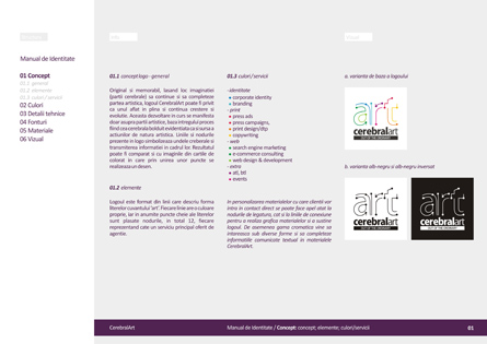 Branding, visual manual, brand guidelines, branding guidelines for advertising agency CerebralArt